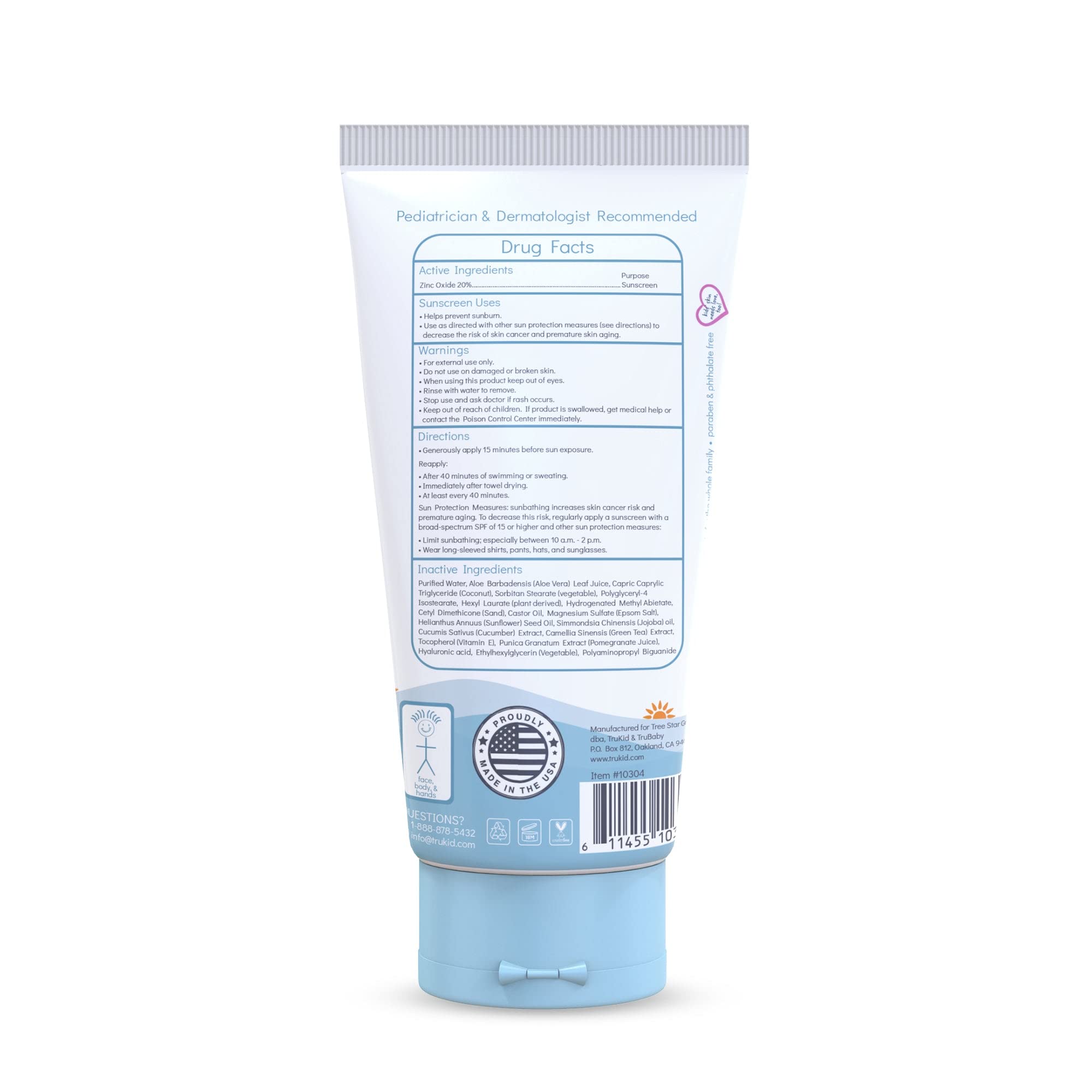 Fragrance-free TruKid sunscreen ideal for sensitive-skin daily use.