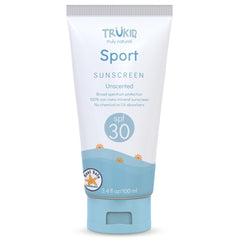 TruKid Sport Mineral Sunscreen SPF 30 tube being applied for active outdoor play.