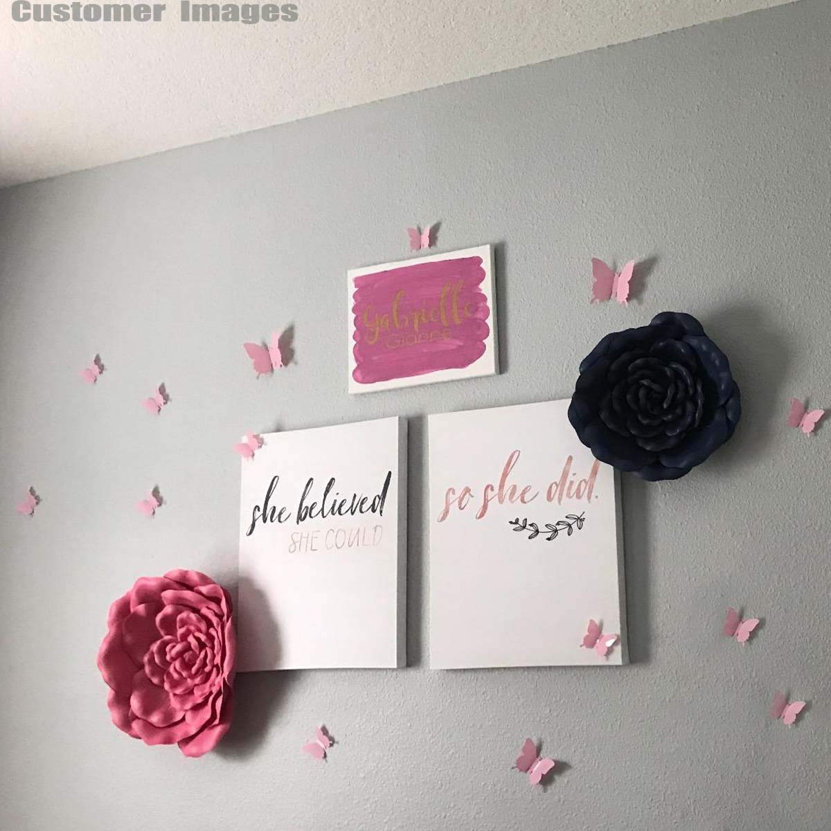Trubetter removable 3D butterfly stickers in pink simplify wall updates without damage