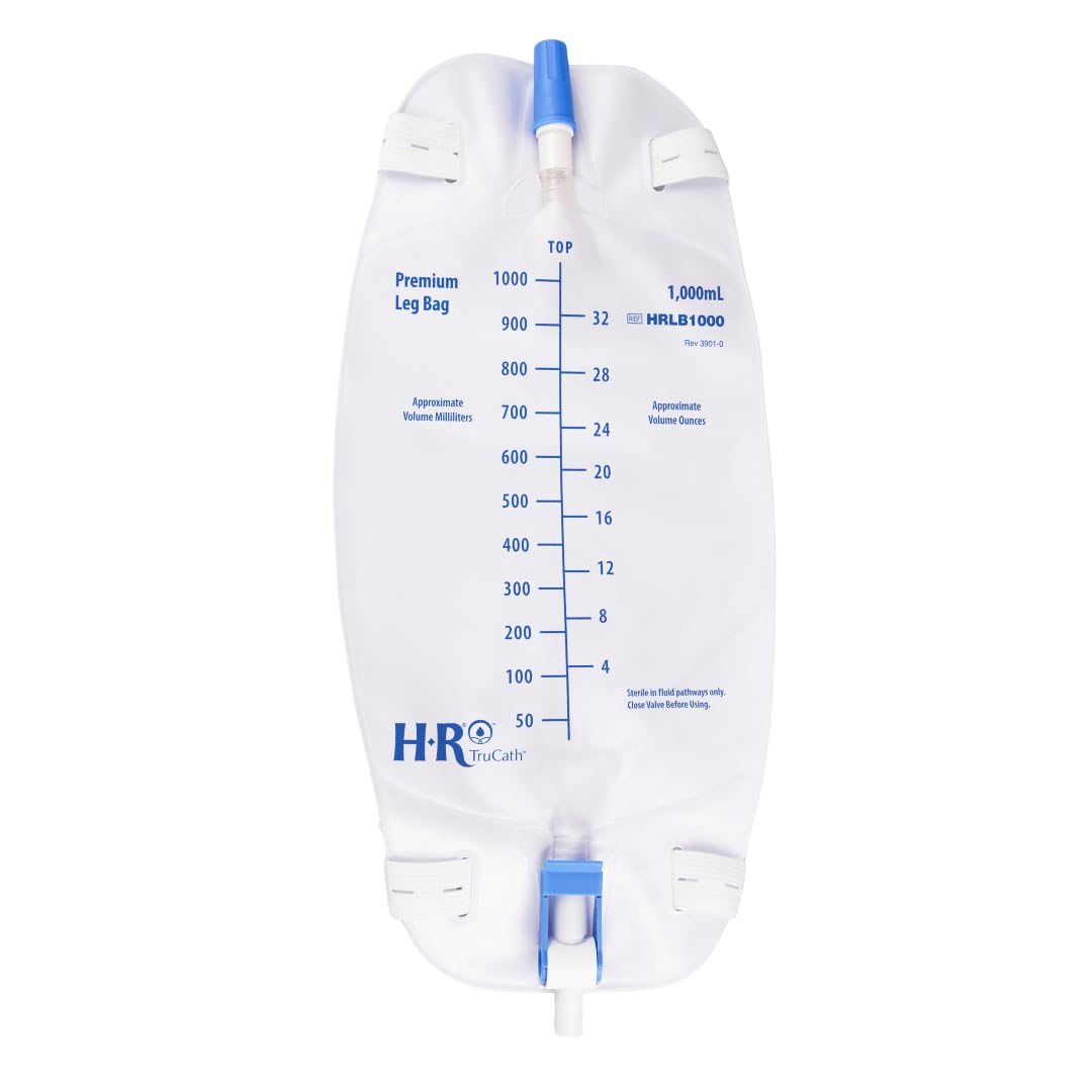 TruCath Premium Flocked Back Leg Bag with flip valve enables discreet all-day wear and easy drainage.