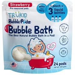 TruKid Bubble Podz bath bubbles pour creates instant gentle foam for kids