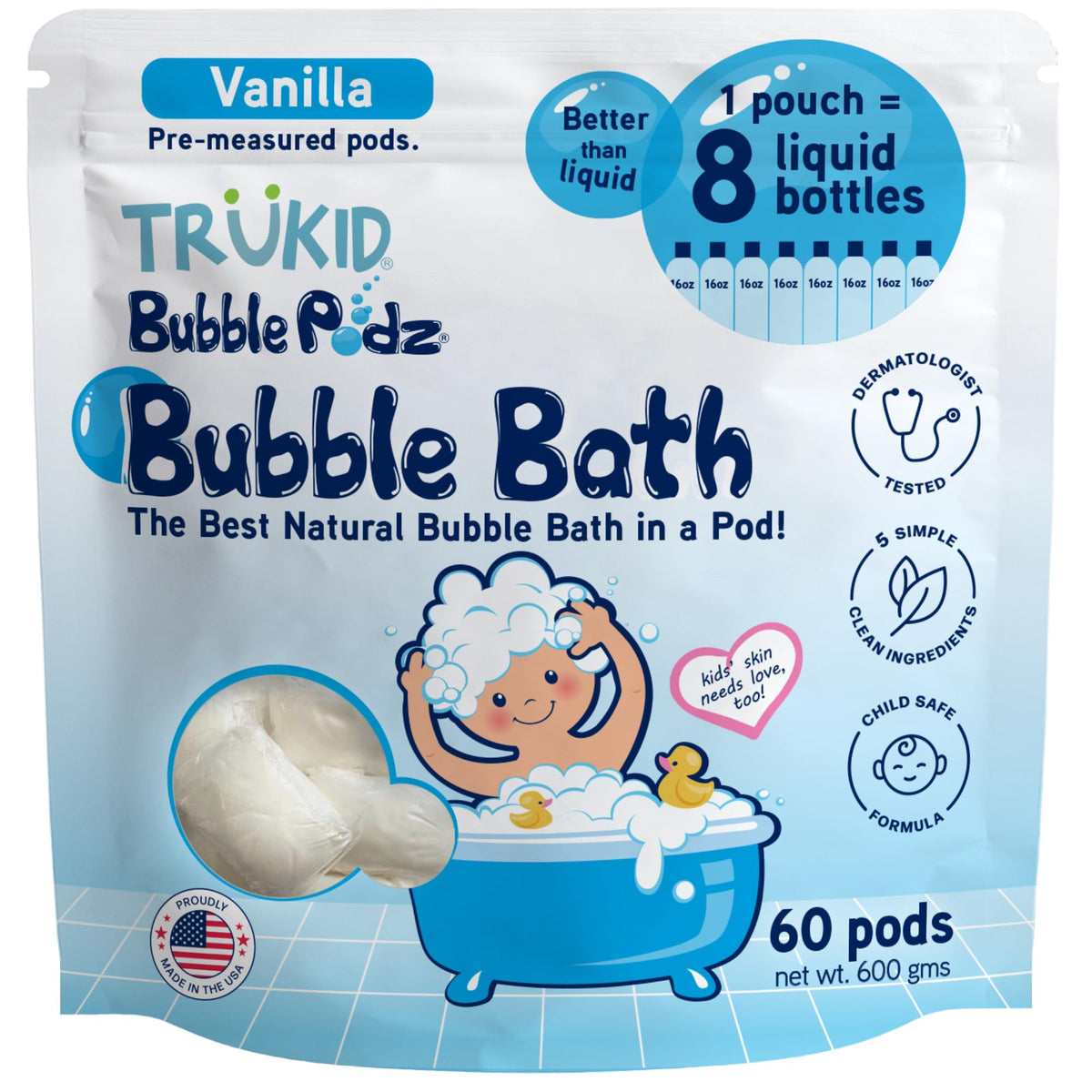 TruKid Bubble Podz bath-time fun highlights bubbly foam that's gentle on kids' skin