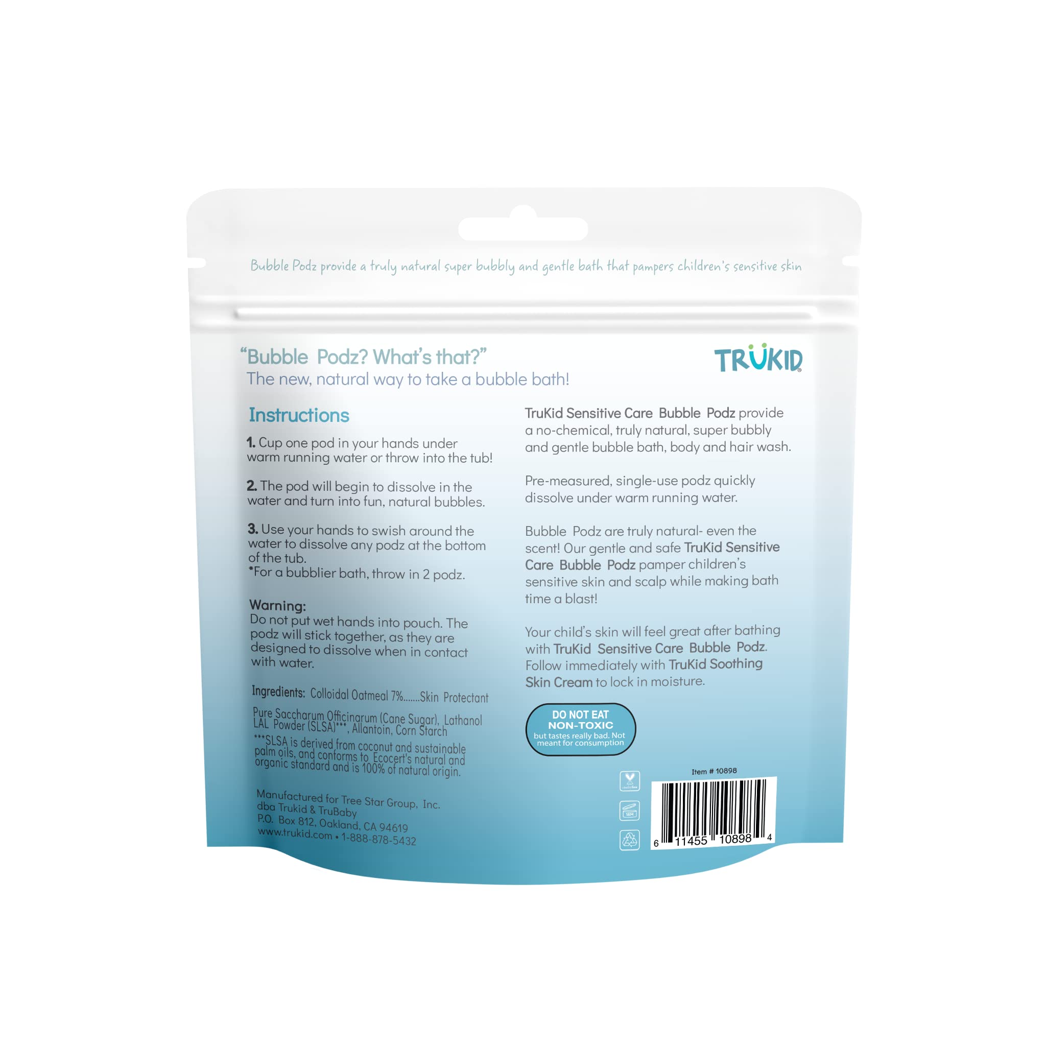 TruKid Bubble Podz supports family bath time for toddlers and babies.