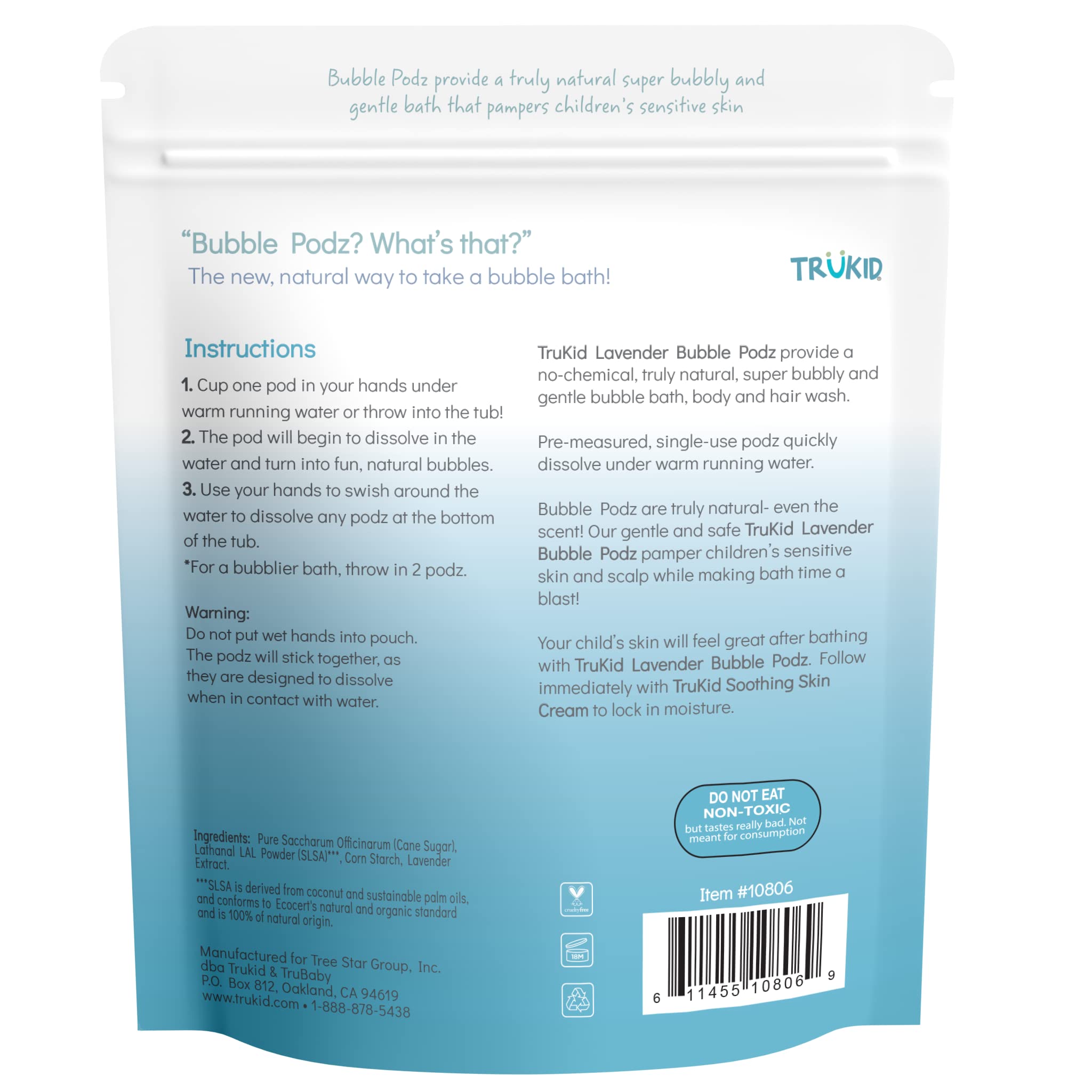 Child-friendly bath time scene using TruKid Bubble Podz.