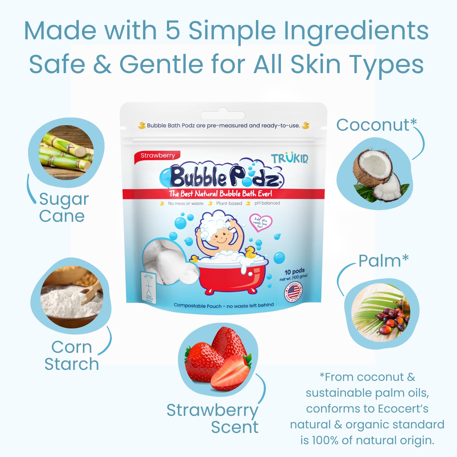 TruKid Bubble Podz strawberry scent for fruity bath fun