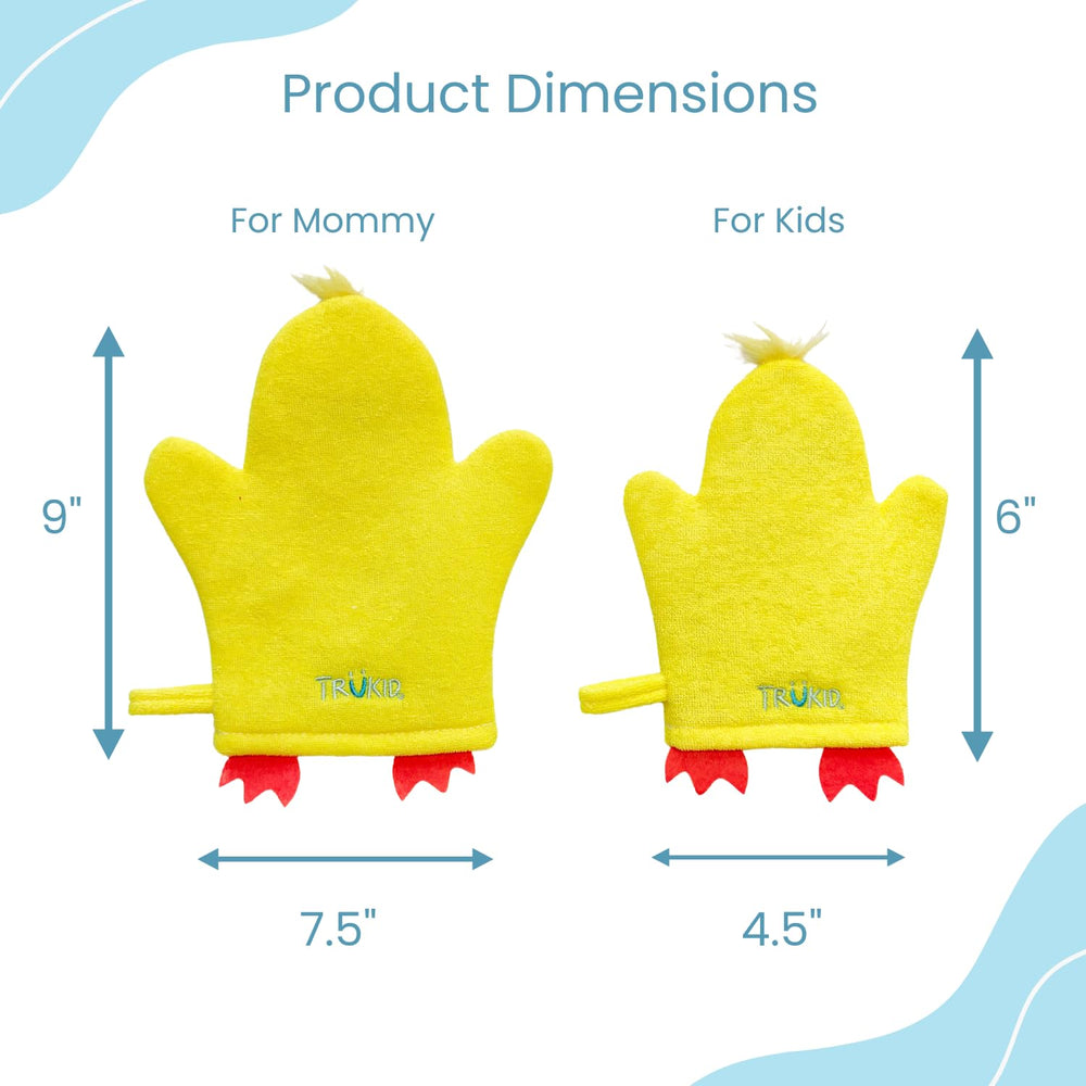 TruKid BubbleGlove mommy-and-me fit for shared baths