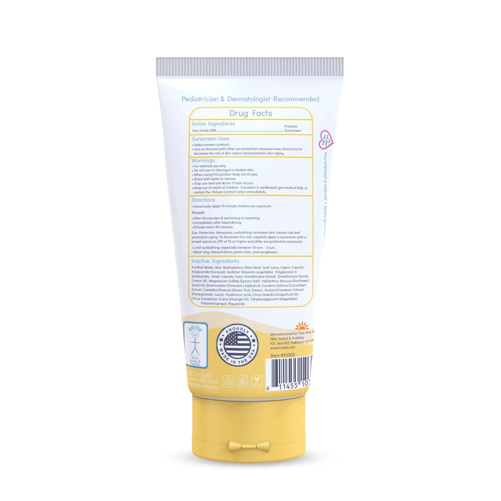 Face and body protection with TruKid Daily Mineral Sunscreen during activities.