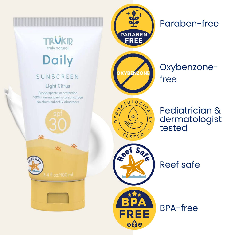 Kids enjoy outdoor play with TruKid mineral sunscreen protection.