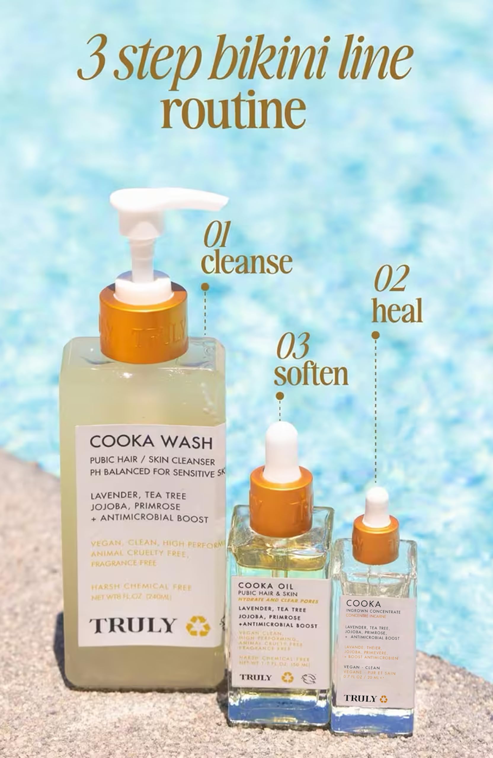 Truly Cooka Wash lavender blend highlights calming cleansing in use.