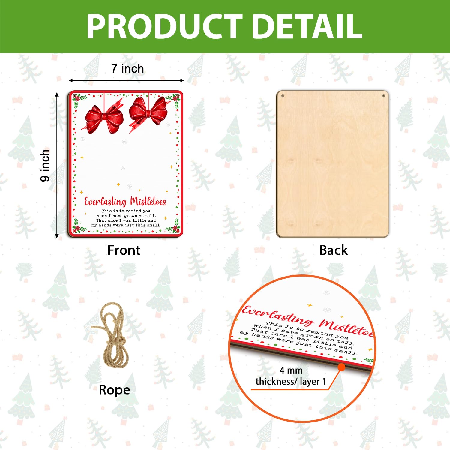 TRUMPETIC Baby's first Christmas handprint craft wall decor with festive sign.