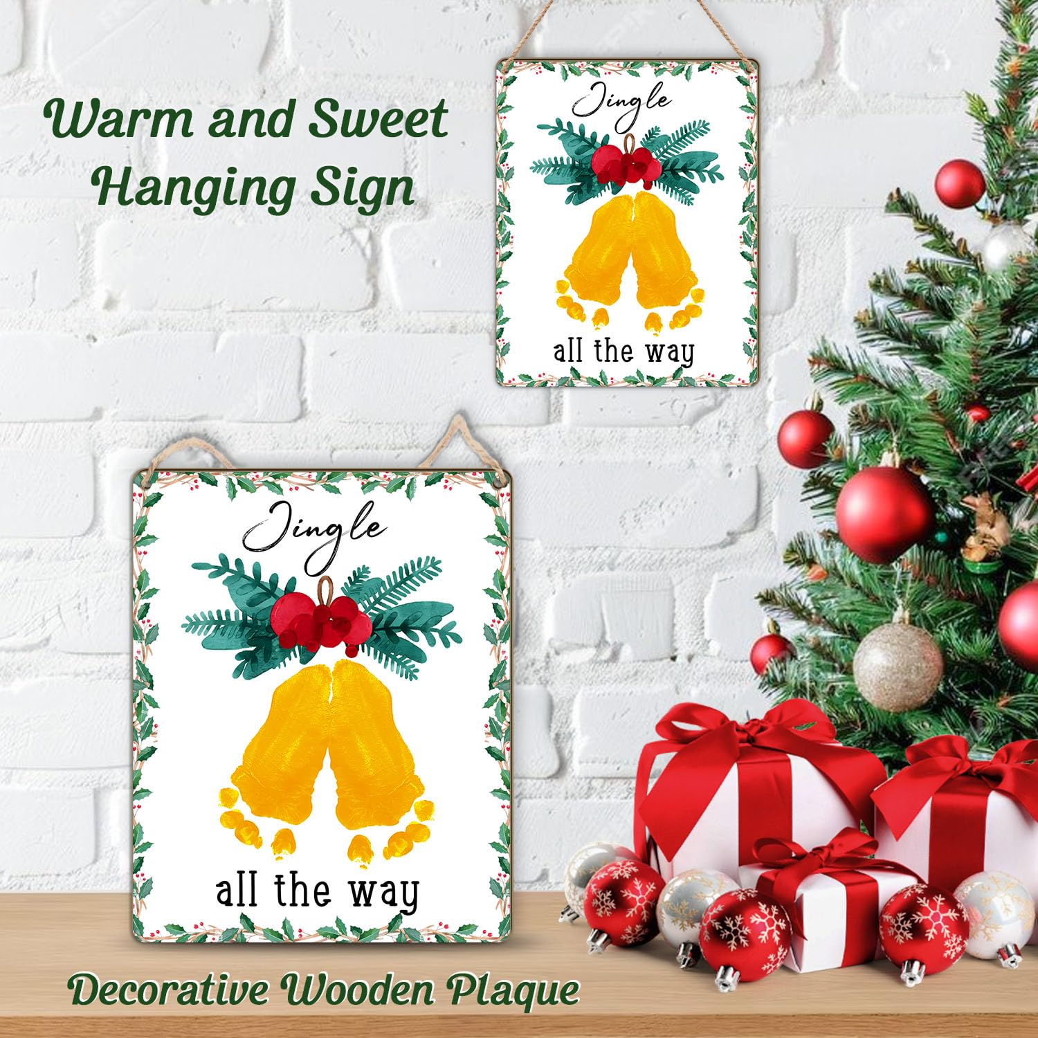 TRUMPETIC Baby handprint craft board—creative holiday activity and versatile home décor.