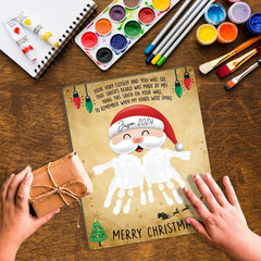 TRUMPETIC baby handprint footprint art 2025 on display for family memories.
