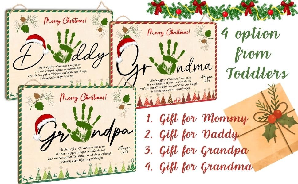 TRUMPETIC Christmas Decor Handprint Sign elevates festive wall or tree display.