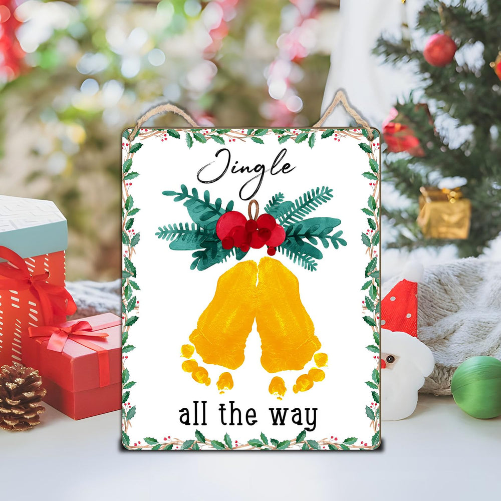 TRUMPETIC Footprint keepsake sign—handprint memories for grandparents and new parents.