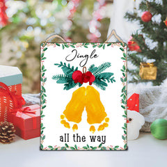 TRUMPETIC Footprint keepsake sign—handprint memories for grandparents and new parents.
