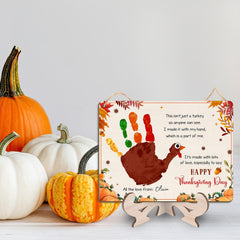 TRUMPETIC gobble turkey decor theme enhances fall tablescape and home display.