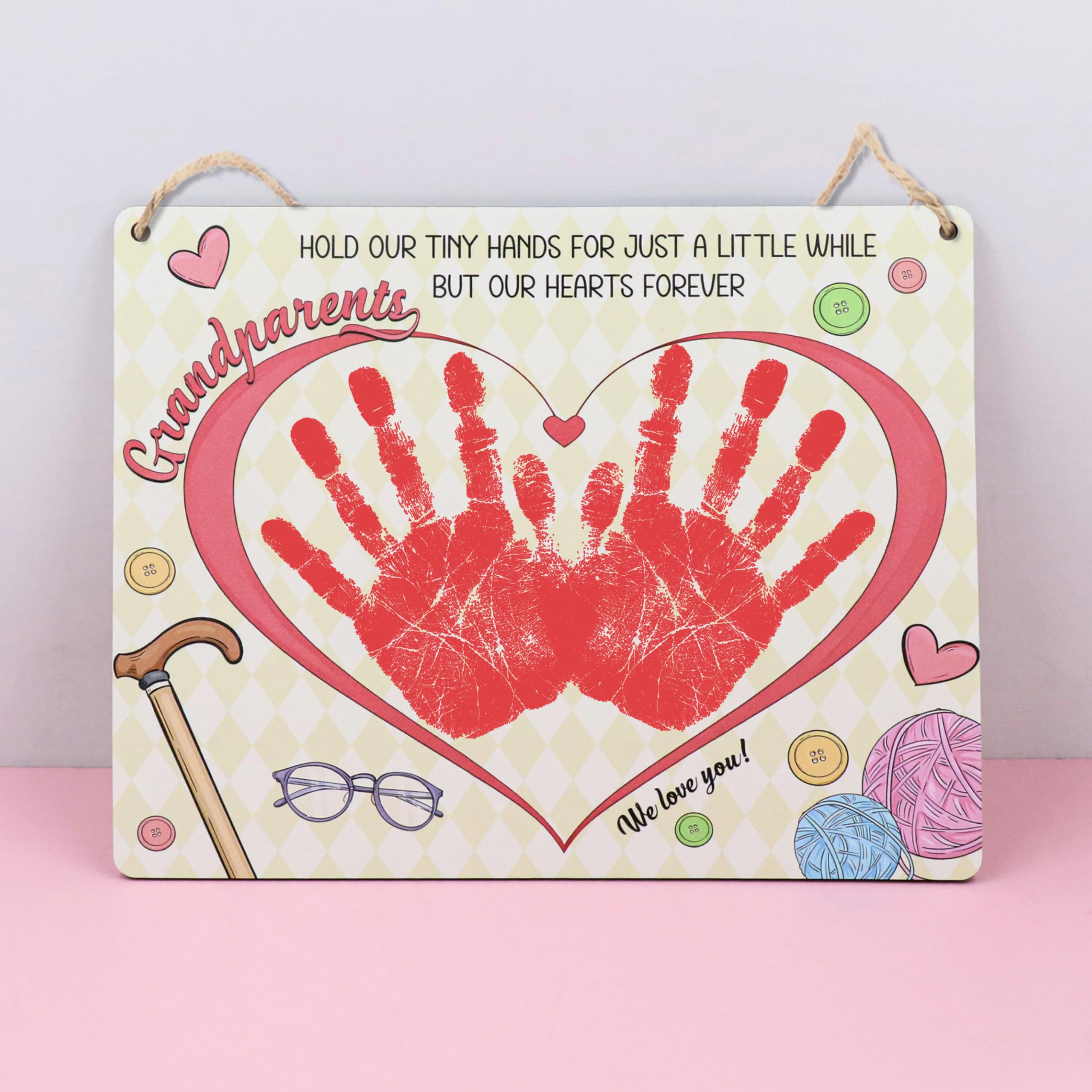 TRUMPETIC Grandparents Day Handprint Gift Kit personalized keepsake for grandma or grandpa