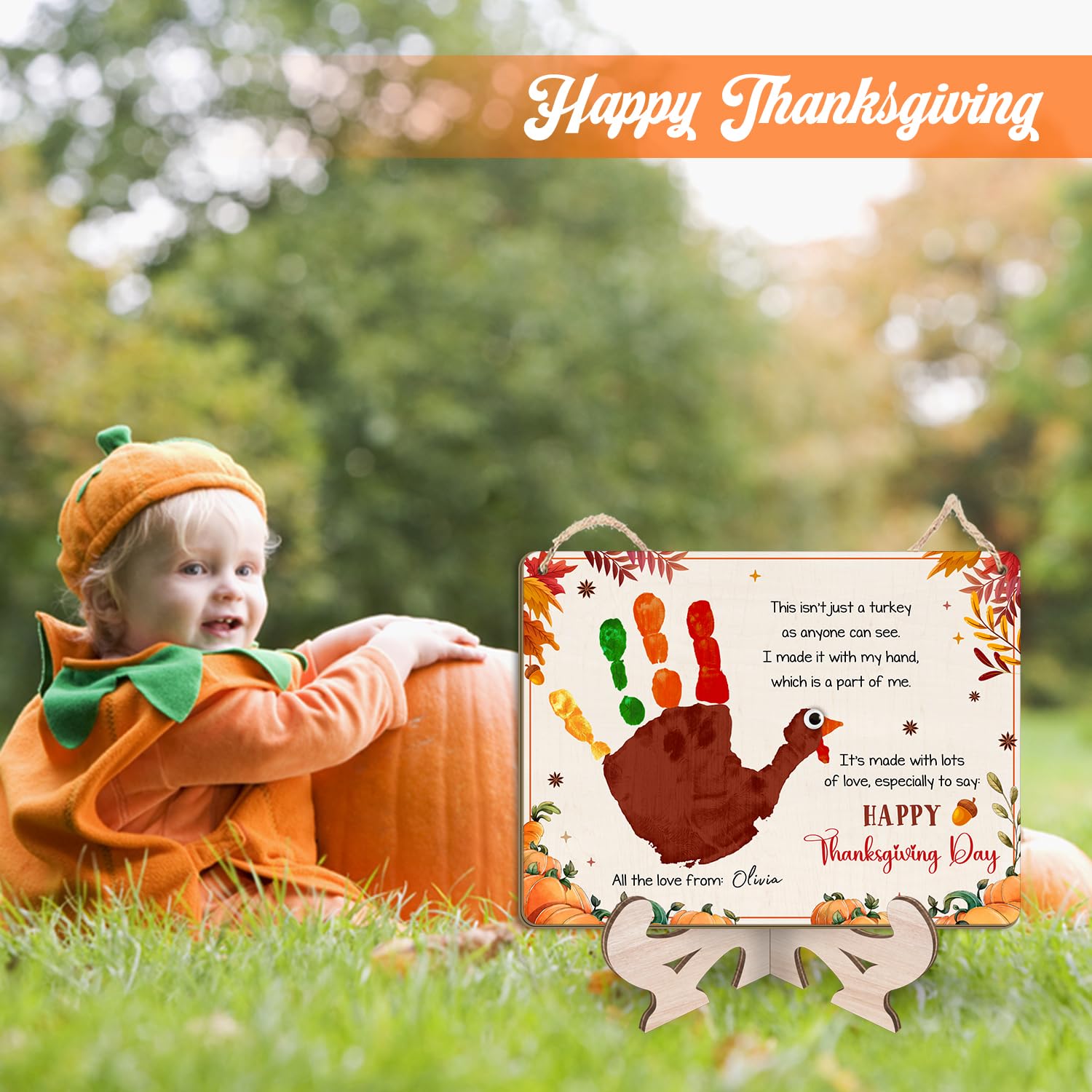 TRUMPETIC handprint poem card display captures tiny details for a cherished keepsake.