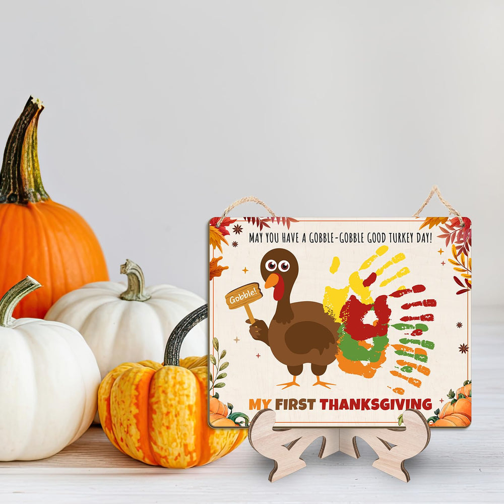 TRUMPETIC keepsake craft sign captures tiny hands, ideal for memories and seasonal room accents.