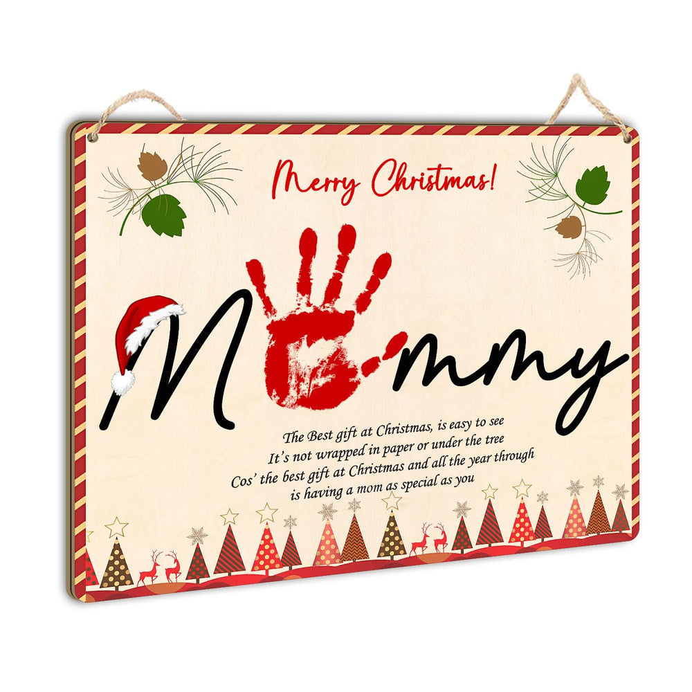 TRUMPETIC Mommy Handprint Poem 8x10 sign for a cherished Christmas keepsake