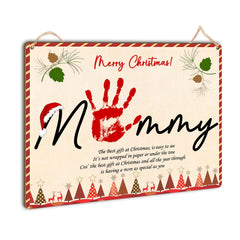 TRUMPETIC Mommy Handprint Poem 8x10 sign for a cherished Christmas keepsake