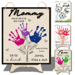 TRUMPETIC Mother's Day handprint sign full view showcases a timeless keepsake.