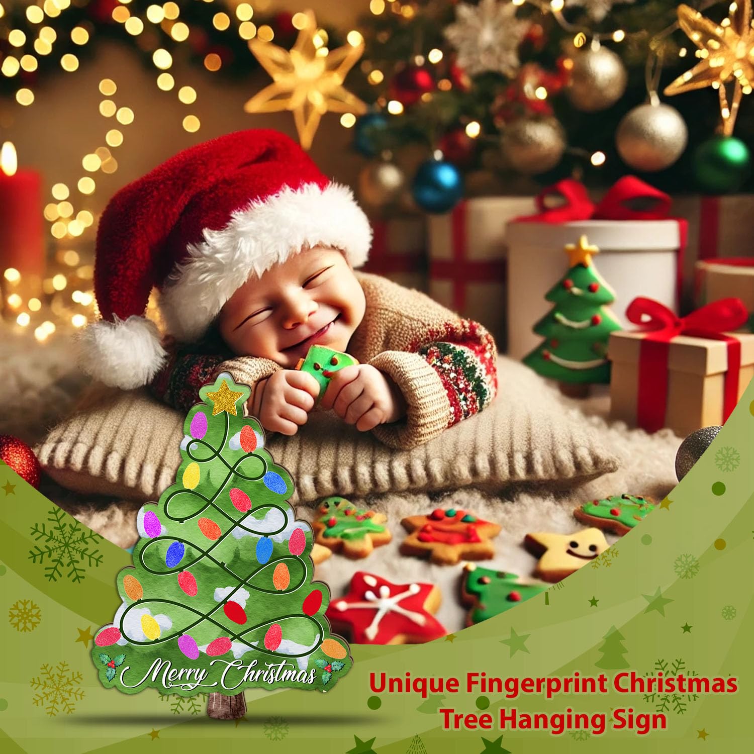 TRUMPETIC personalized Christmas gift idea featuring Santa beard handprints.