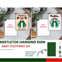 TRUMPETIC Wooden hanging sign arrives ready for footprints with included ink pad.