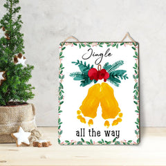 TRUMPETIC Wooden Mistletoes sign—decor that captures baby's holiday milestones for photos.