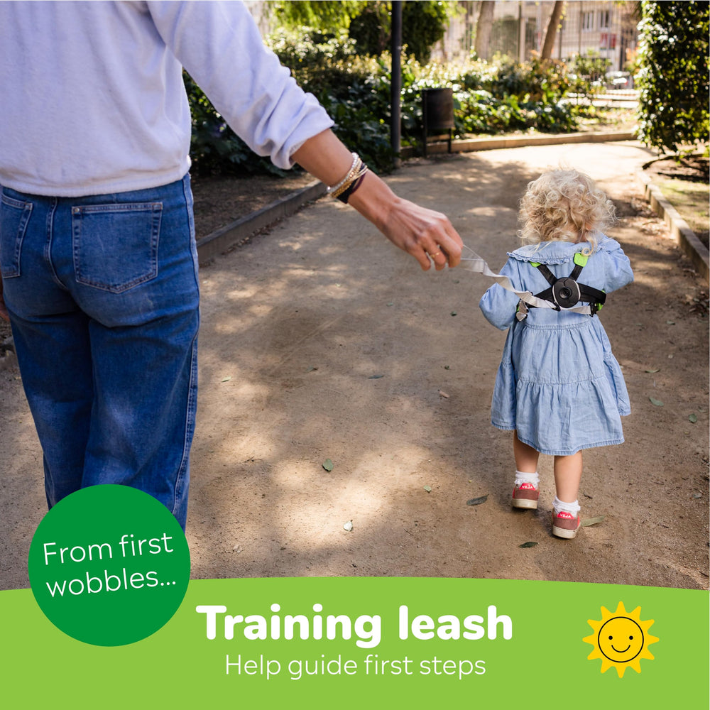 Trunki Dudley Dinosaur Green training and leading rein lengths for growth.
