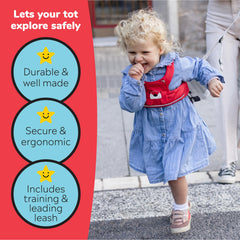 Trunki Felix Fox Red Toddler Leash adjustable straps for fast fit.