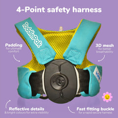 Trunki Toddler Leash with adjustable straps demonstrates fast, comfortable fitting.