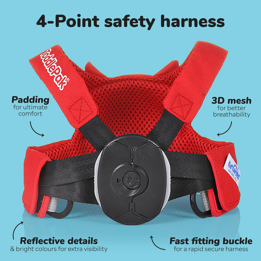 Trunki Felix Fox Red back-clip reins provide secure fastening at the waist.