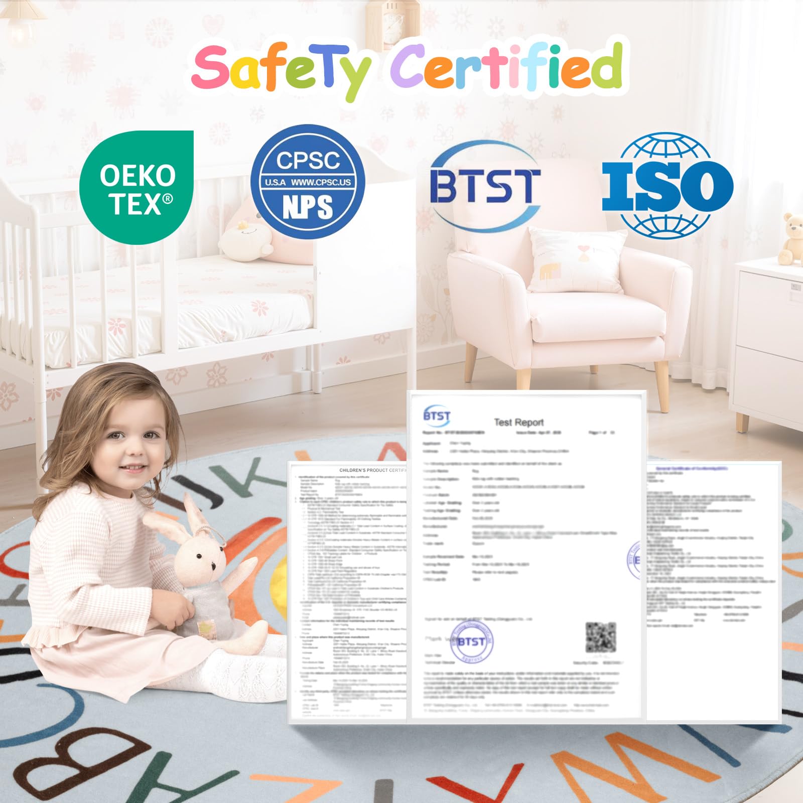 Truqual educational ABC rug supports early literacy and color recognition