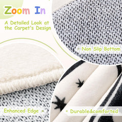 Truqual rug with non-slip backing helps prevent slips during playtime.