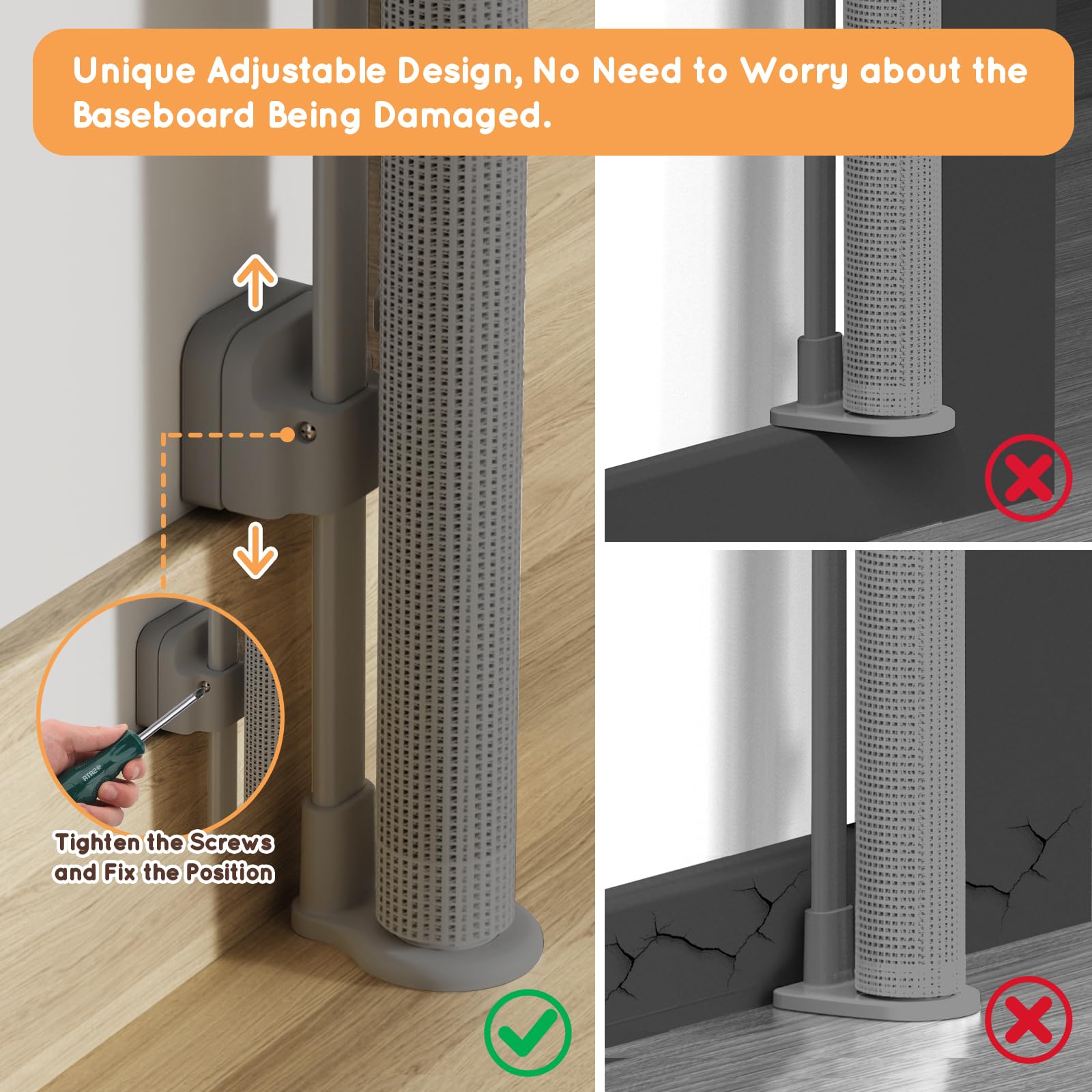 TrusTot gray gate in an outdoor scene illustrating indoor/outdoor use.