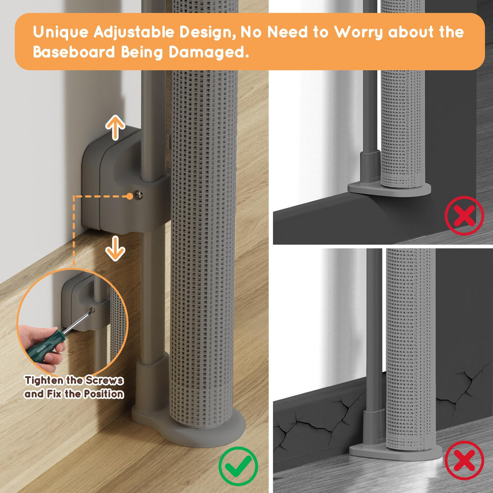 TrusTot gray gate in an outdoor scene illustrating indoor/outdoor use.