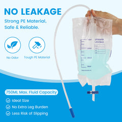 TrustKare 20.5 inch kink-resistant tubing highlighted for reliable drainage.
