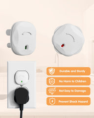 TrusTot outlet covers featuring red-green indicator to show locked vs accessible status.