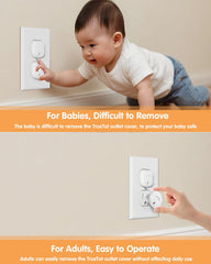 TrusTot durable plastic protects outlets in busy rooms