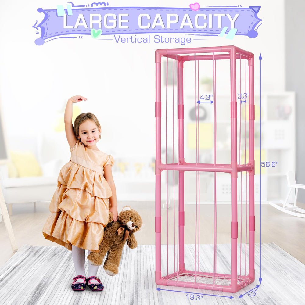 Trycooling elastic rope stuffed animal holder keeps plush toys secure