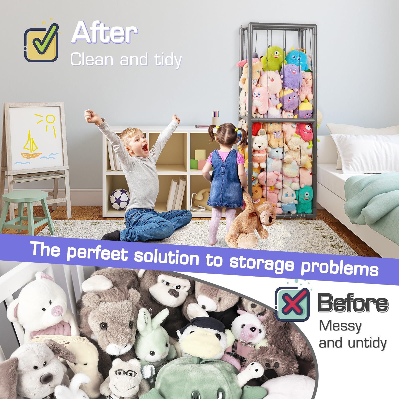 Trycooling space-saving tower design helps maximize nursery or playroom floors.