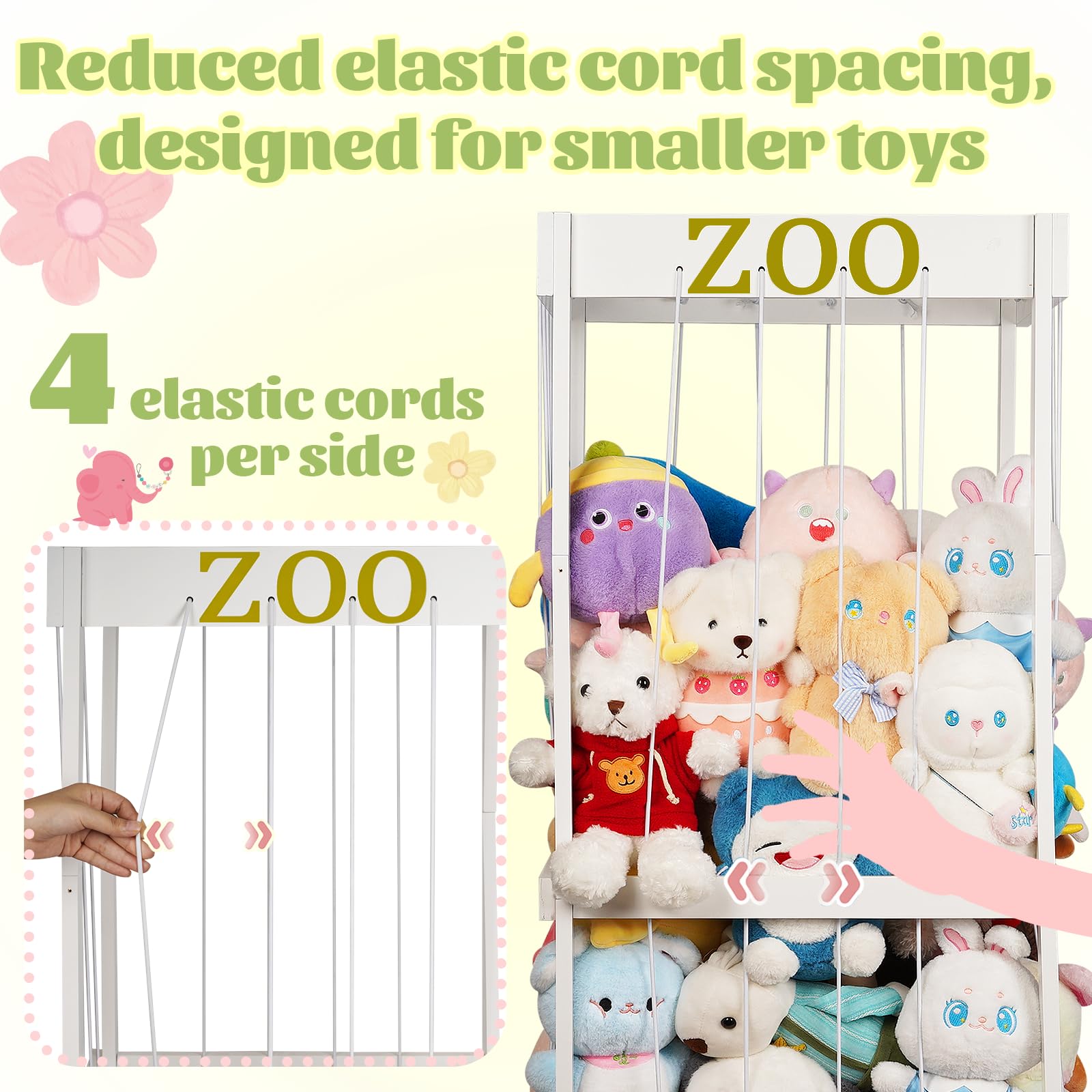 Trycooling stuffed animal zoo wood storage assembled for nursery room setup.