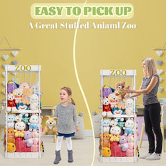 Trycooling stuffed animal zoo wood storage open display shows plush clearly.