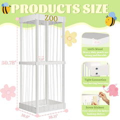 Trycooling stuffed animal zoo wood storage vertical layout saves space.