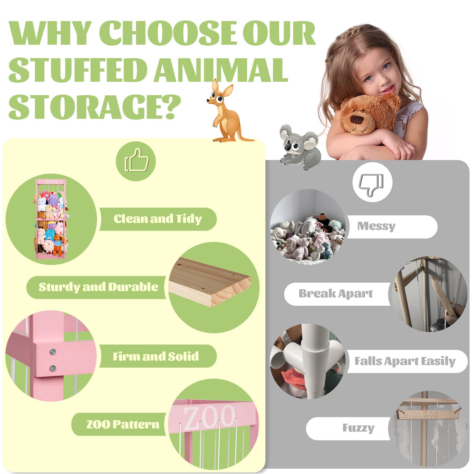 Trycooling sturdy wood construction offers durable storage that lasts with daily use.