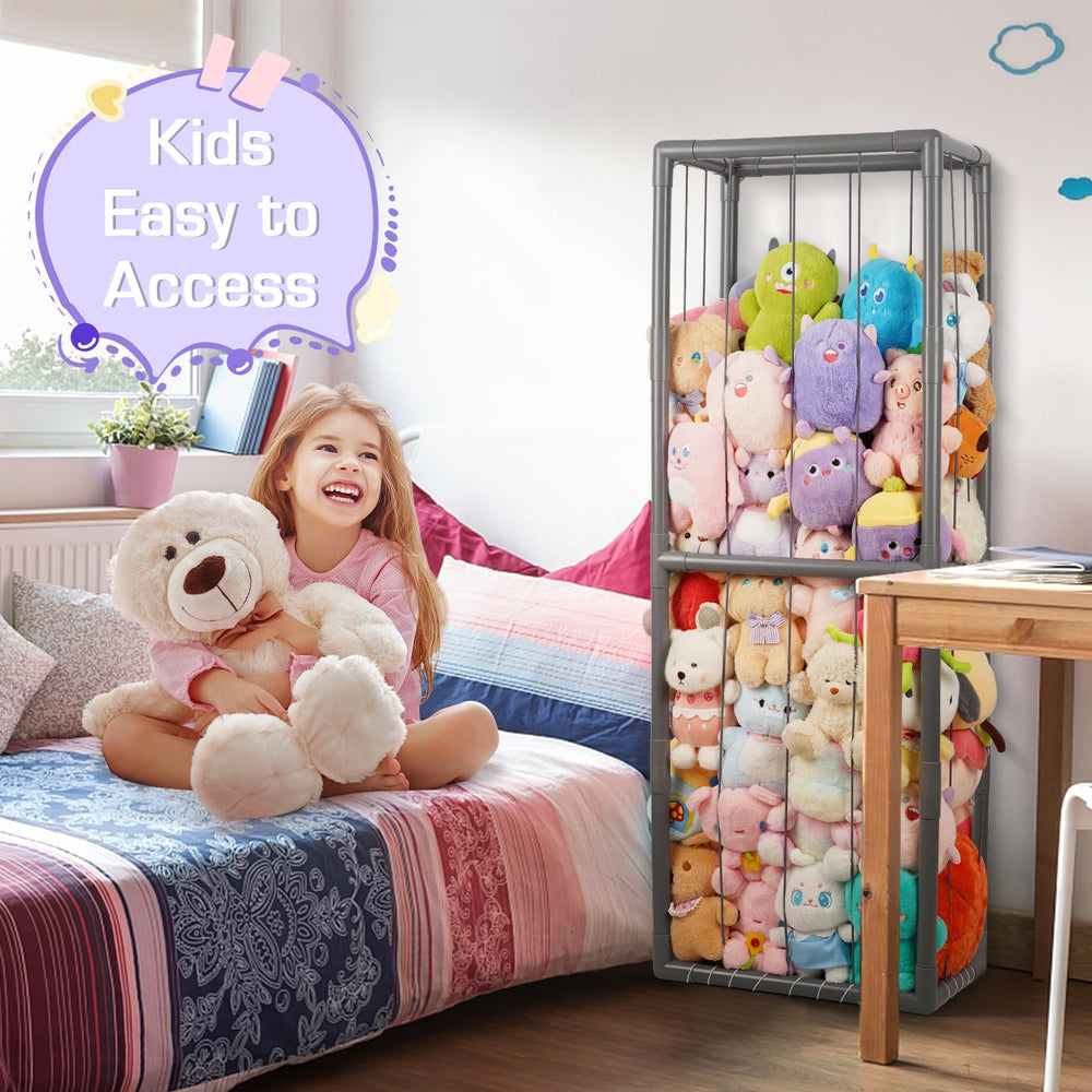 Trycooling versatile storage for nursery or living room, keeps plush toys organized.