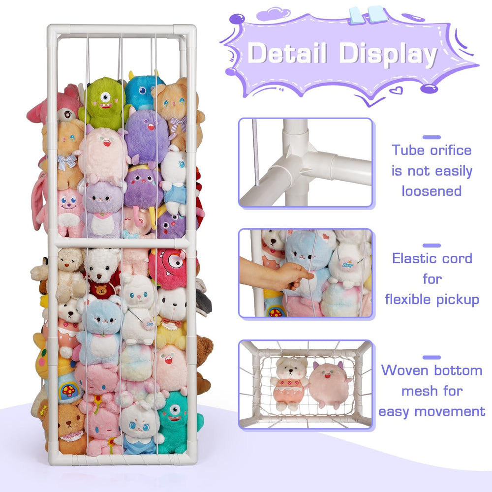 Trycooling vertical PVC storage cage with net keeps playroom organized