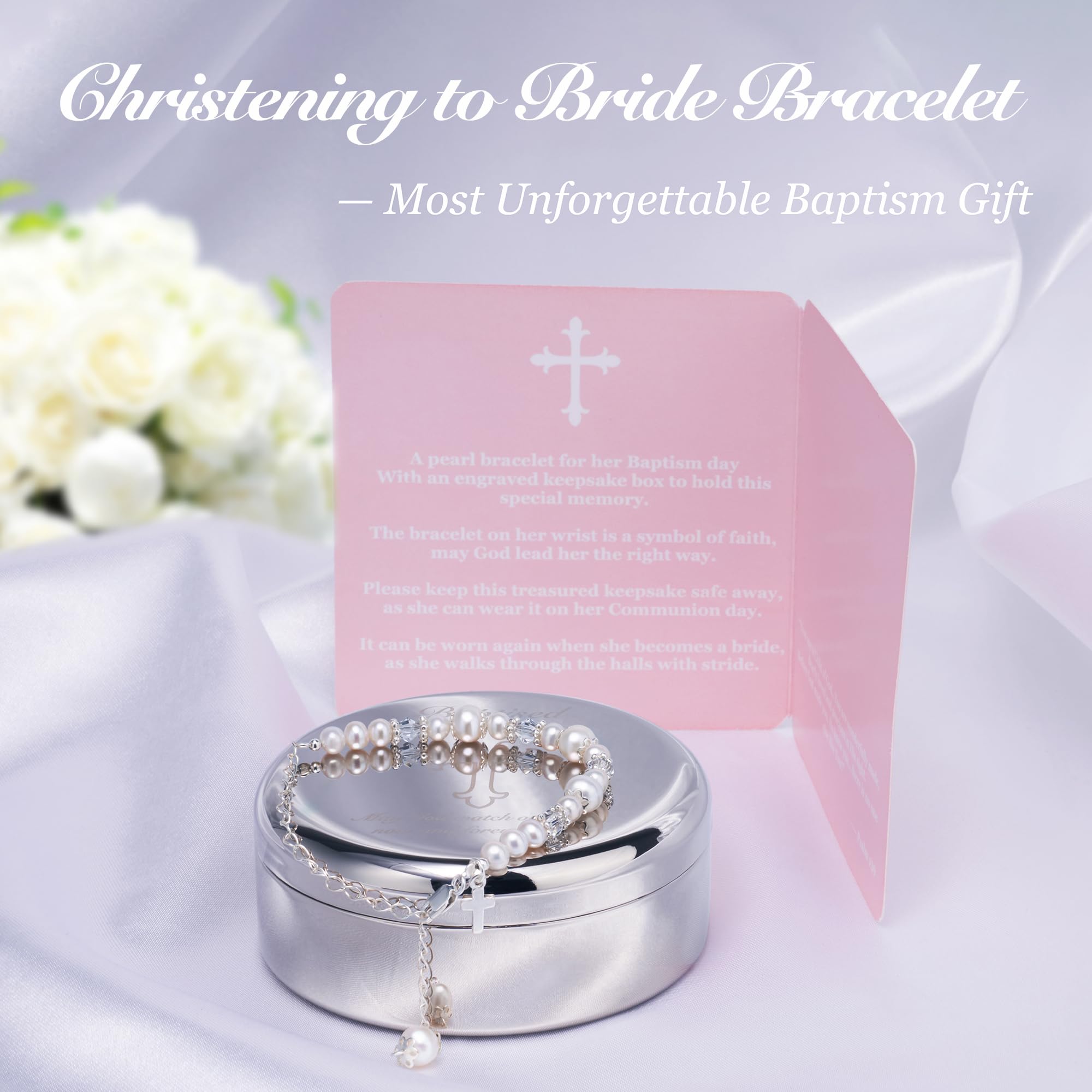 Tryuunion christening gift packaging shown with poem card ready to give