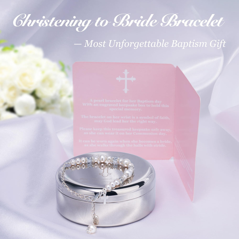Tryuunion christening gift packaging shown with poem card ready to give